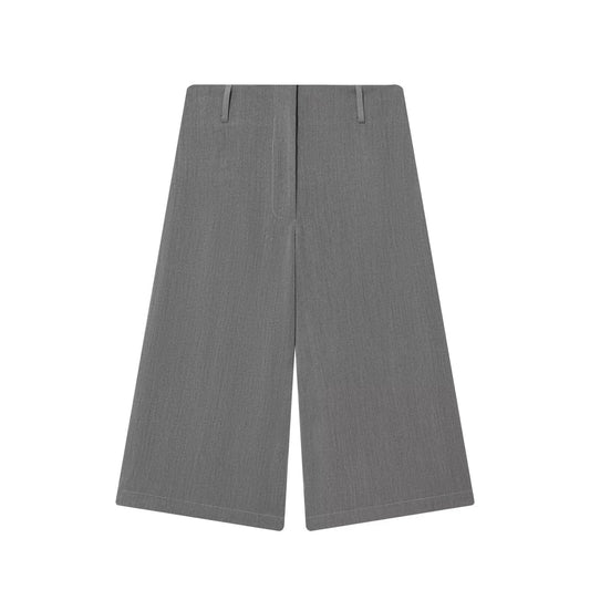 Margot | High Waisted Wide Leg Bermuda Shorts Gray Tailored