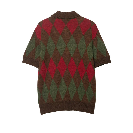 Eleanor | Brown Heritage Argyle Knit Cardigan