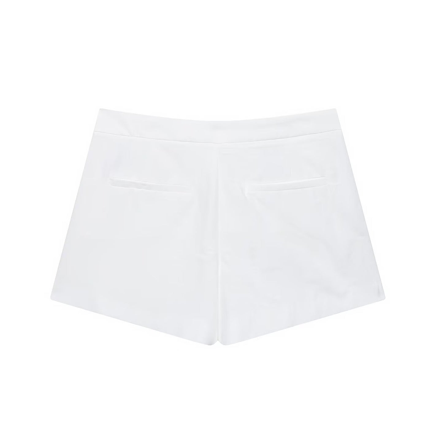 Mia | Smart Casual Tailored Shorts White High Waisted Bermuda