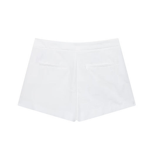 Vera | High Waisted White Shorts Tailored Bermuda