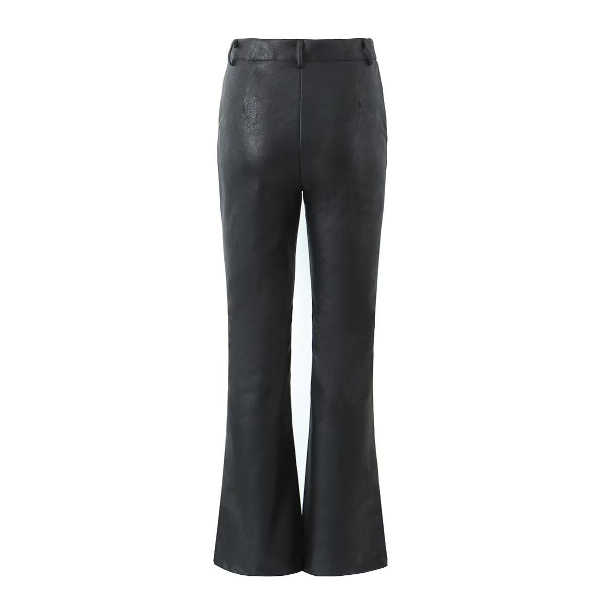 Vera | Faux Leather Flared Pants Black High Waisted