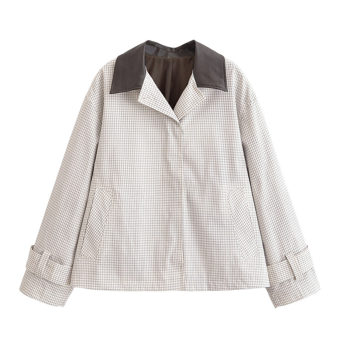 Margot | Smart Casual Plaid Blazer Cream Oversized Collared