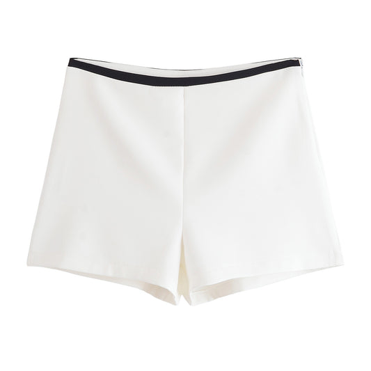 Margot | White High Waisted Shorts Tailored Fitted