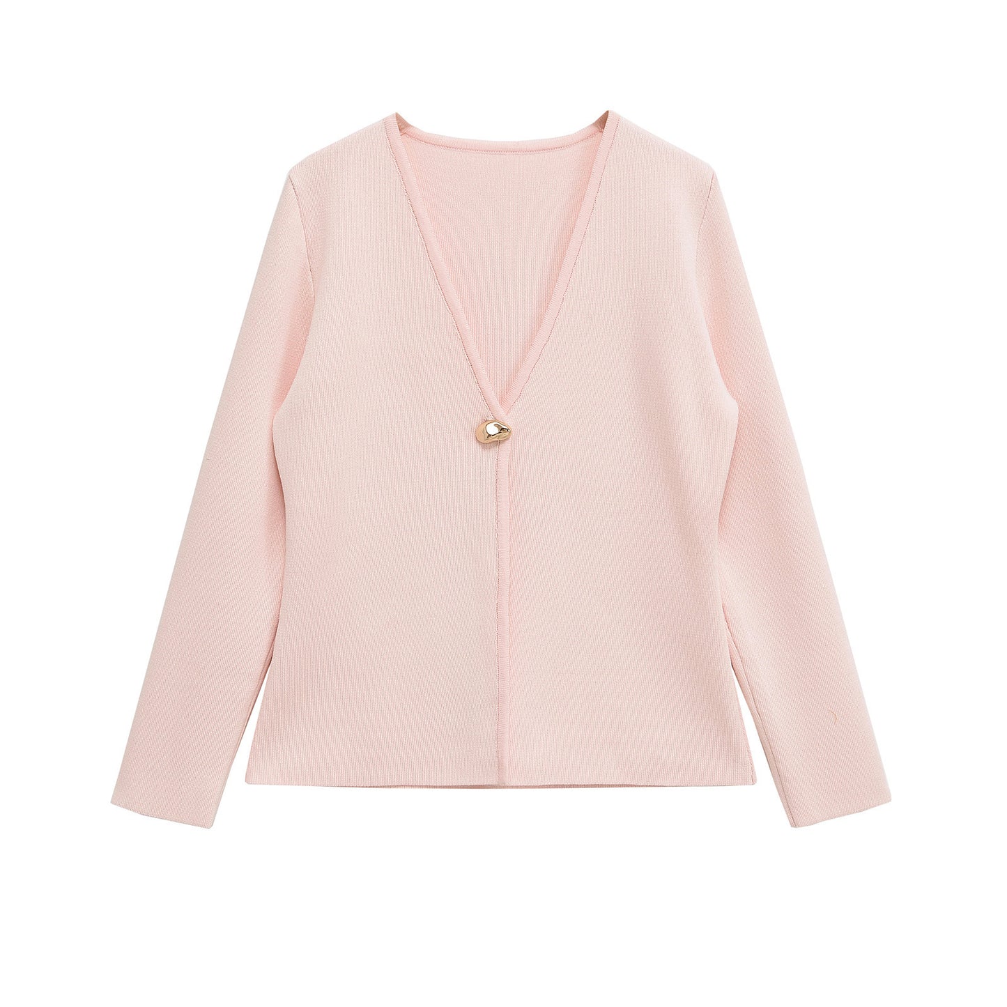 Margot | V Neck Cardigan Cream Long Sleeve Button Up