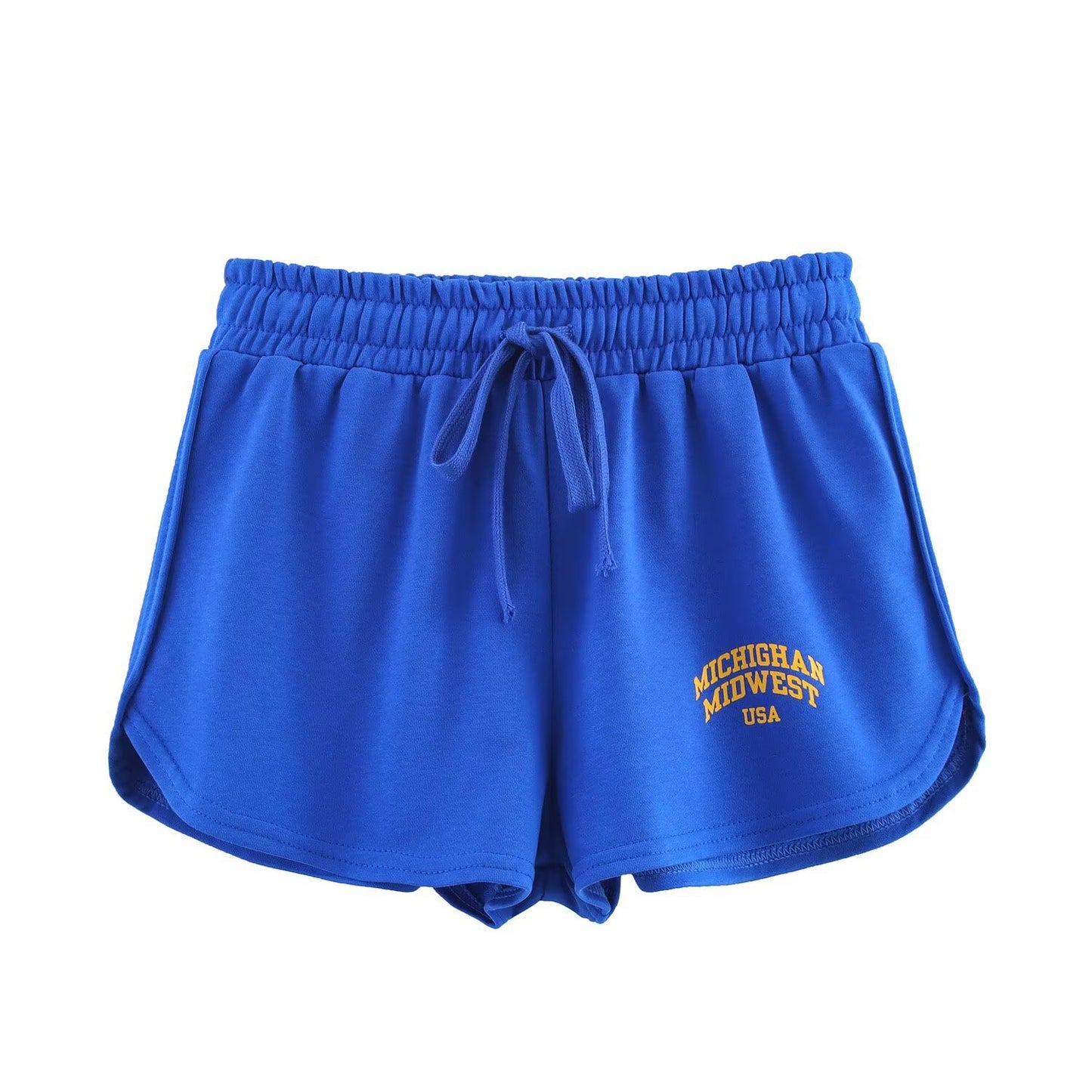 Maisie | Printed Athletic Shorts Blue Drawstring