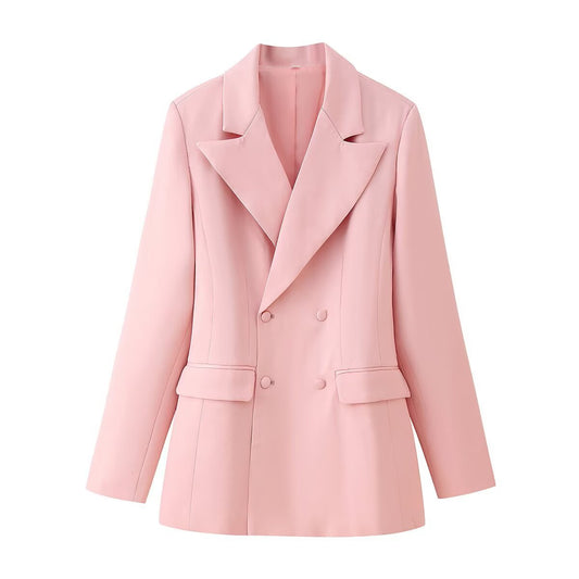 Lara | Smart Casual Double Breasted Blazer Pink