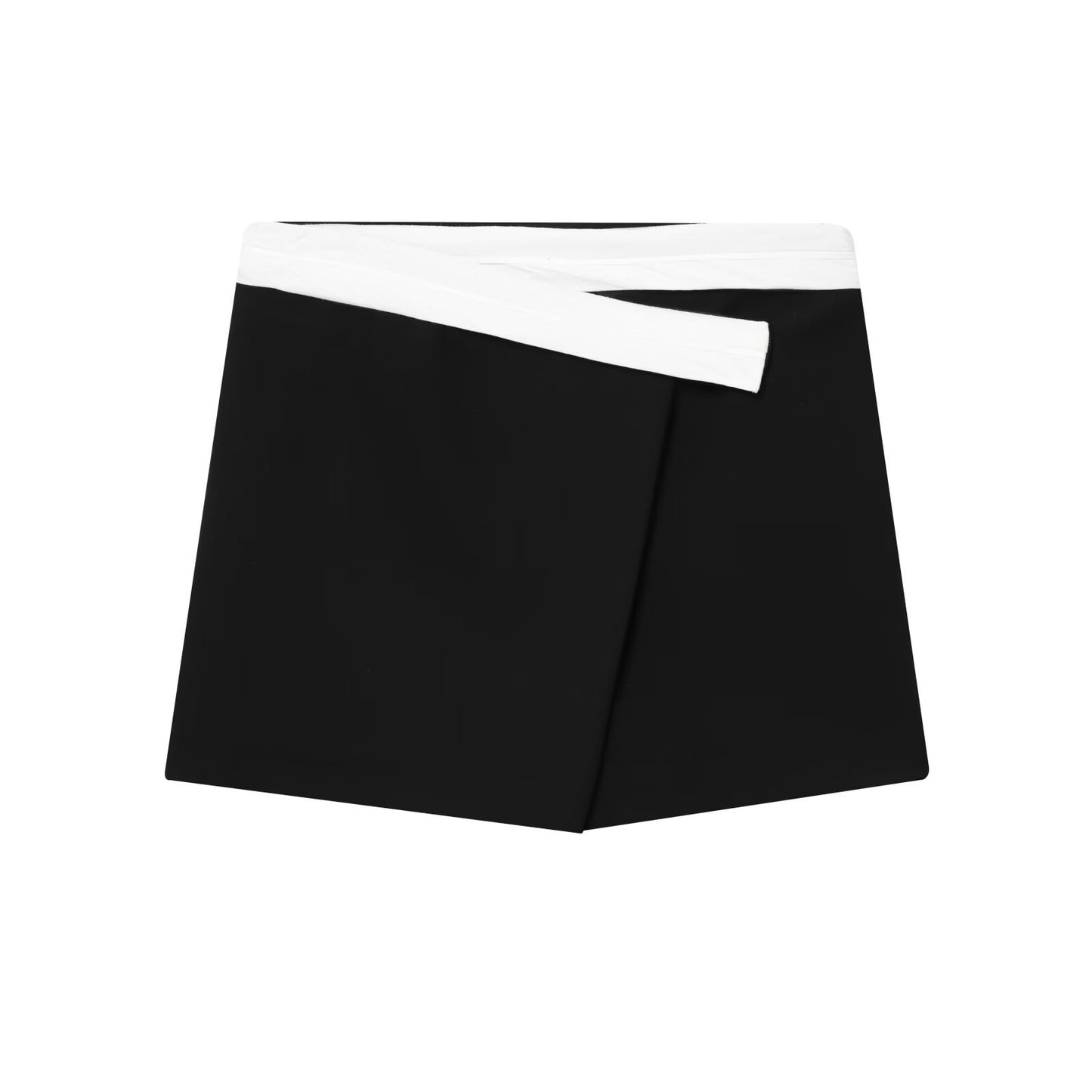 Faye | Black Shorts Mini Skort Wrap Detail Tailored