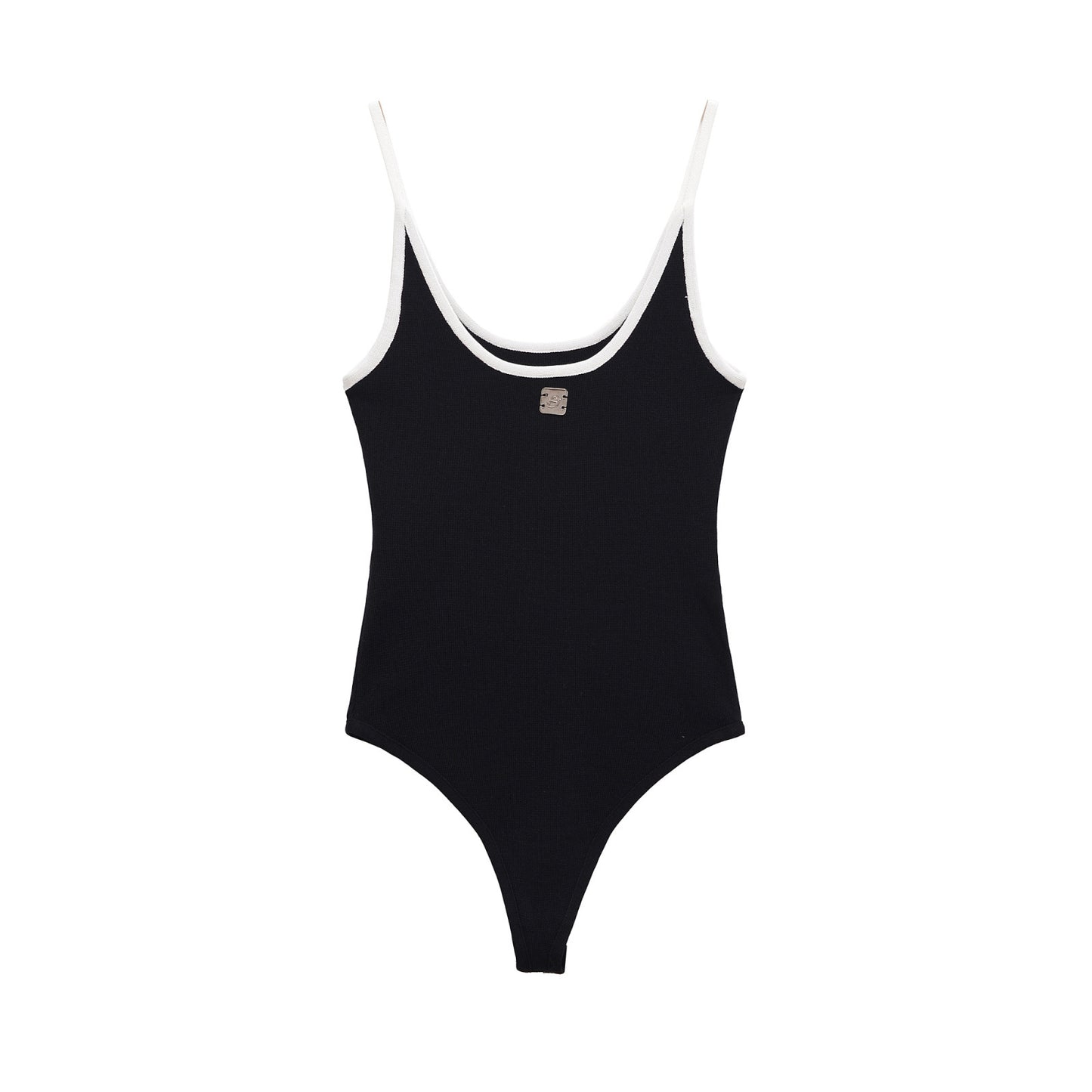 Piper | Black Camisole Jumpsuit White Trim Fitted