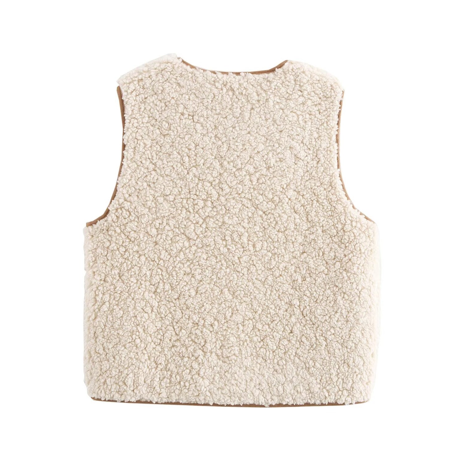 Vera | Textured Sleeveless Cardigan Cream Tie Front