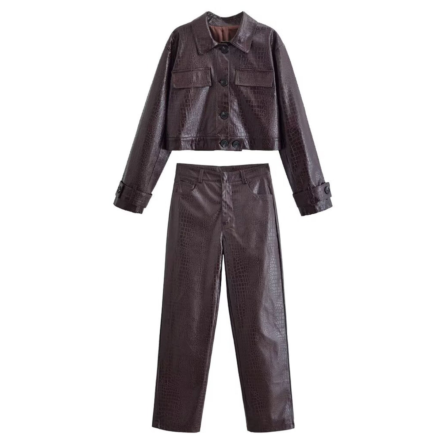 Stella | Chocolate Mock Croc Co-ord
