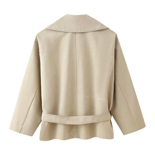 Nola | Belted Blazer Cream Long Sleeve Lightweight