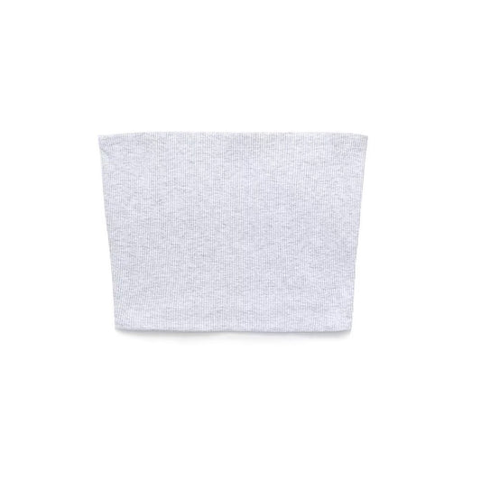 Maren | Summer Strapless Tube Top Pink Ribbed Knitted Bandeau