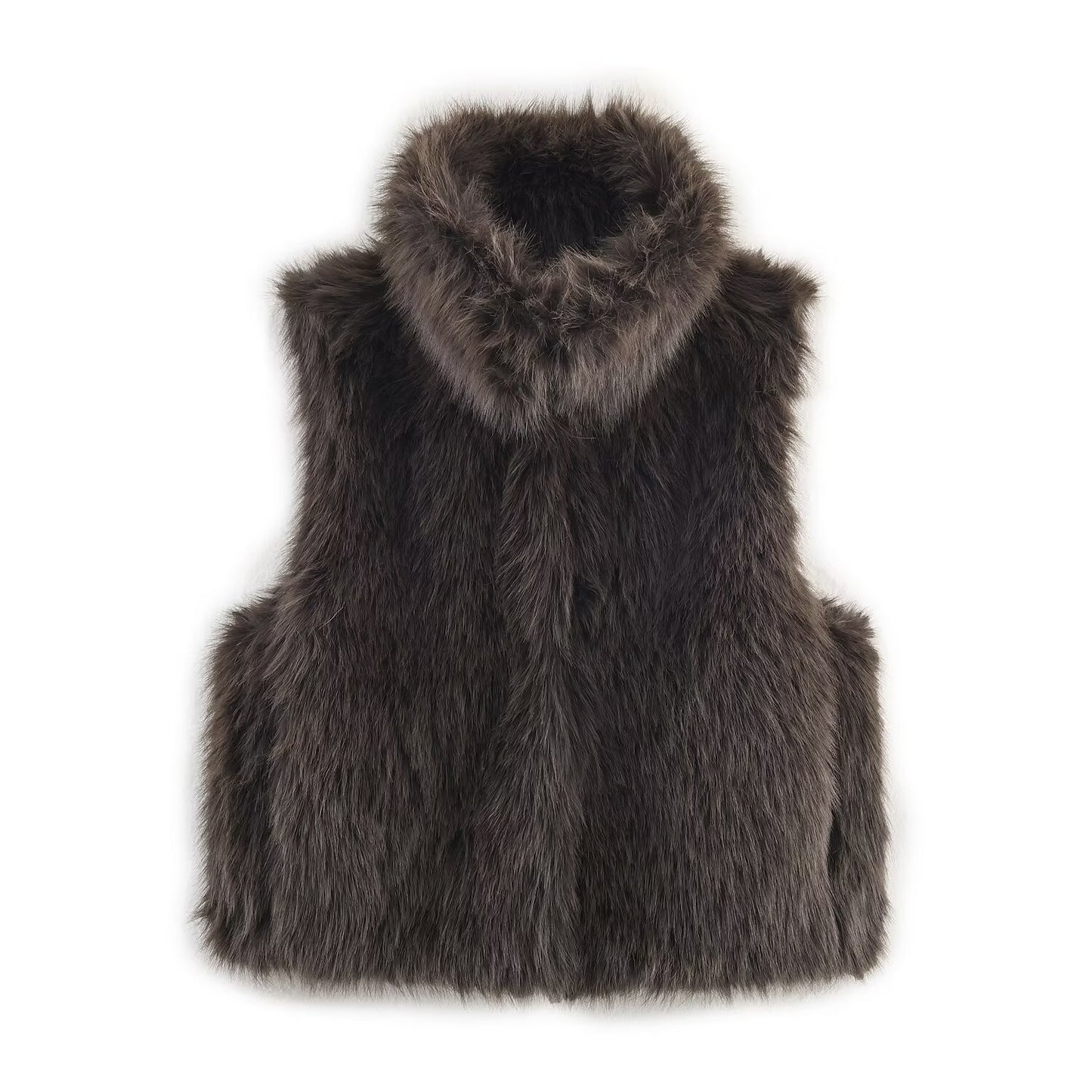 Lexi | Casual Sleeveless Faux Fur Jacket Dark Grey