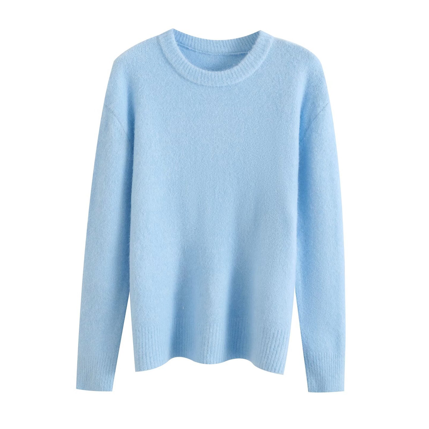 Camille | Winter Knitted Top Grey Long Sleeve Crew Neck