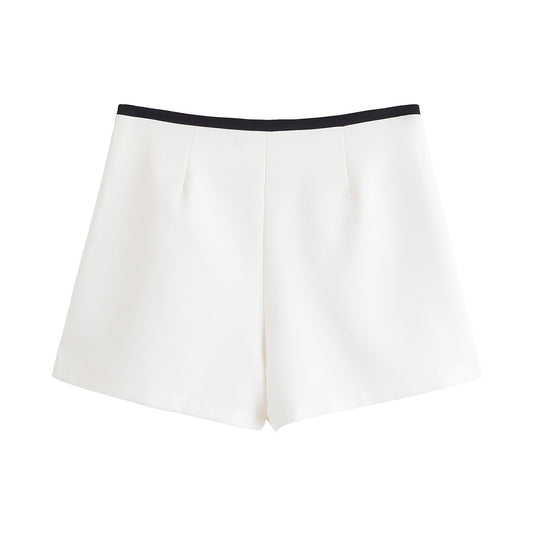 Margot | White High Waisted Shorts Tailored Fitted