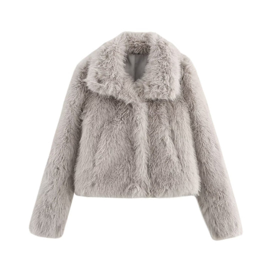 Luna | Elegant Cropped Faux Fur Jacket