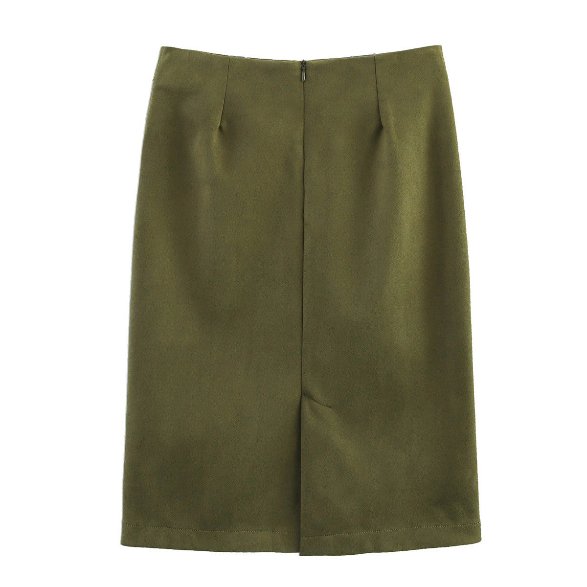 Ivy | Suede Pencil Skirt Green Midi Bodycon