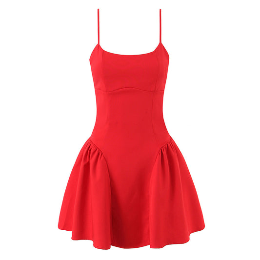 Lara | Summer A Line Mini Dress Red