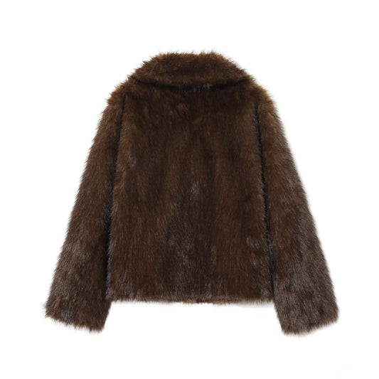 Sable | Winter Brown Faux Fur Jacket Plush