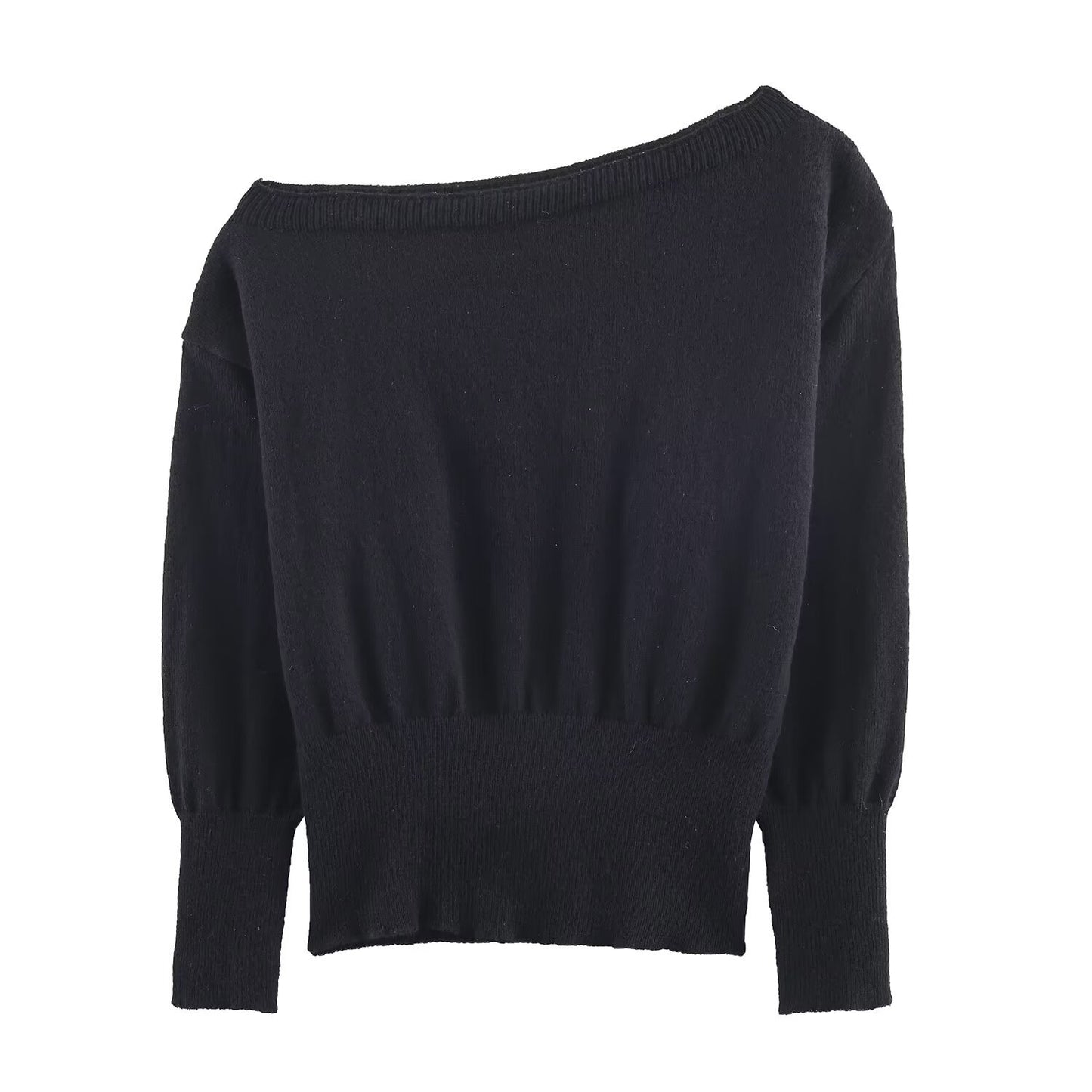 Maren | Elegant Off Shoulder Sweater Cream Knitted Long Sleeve