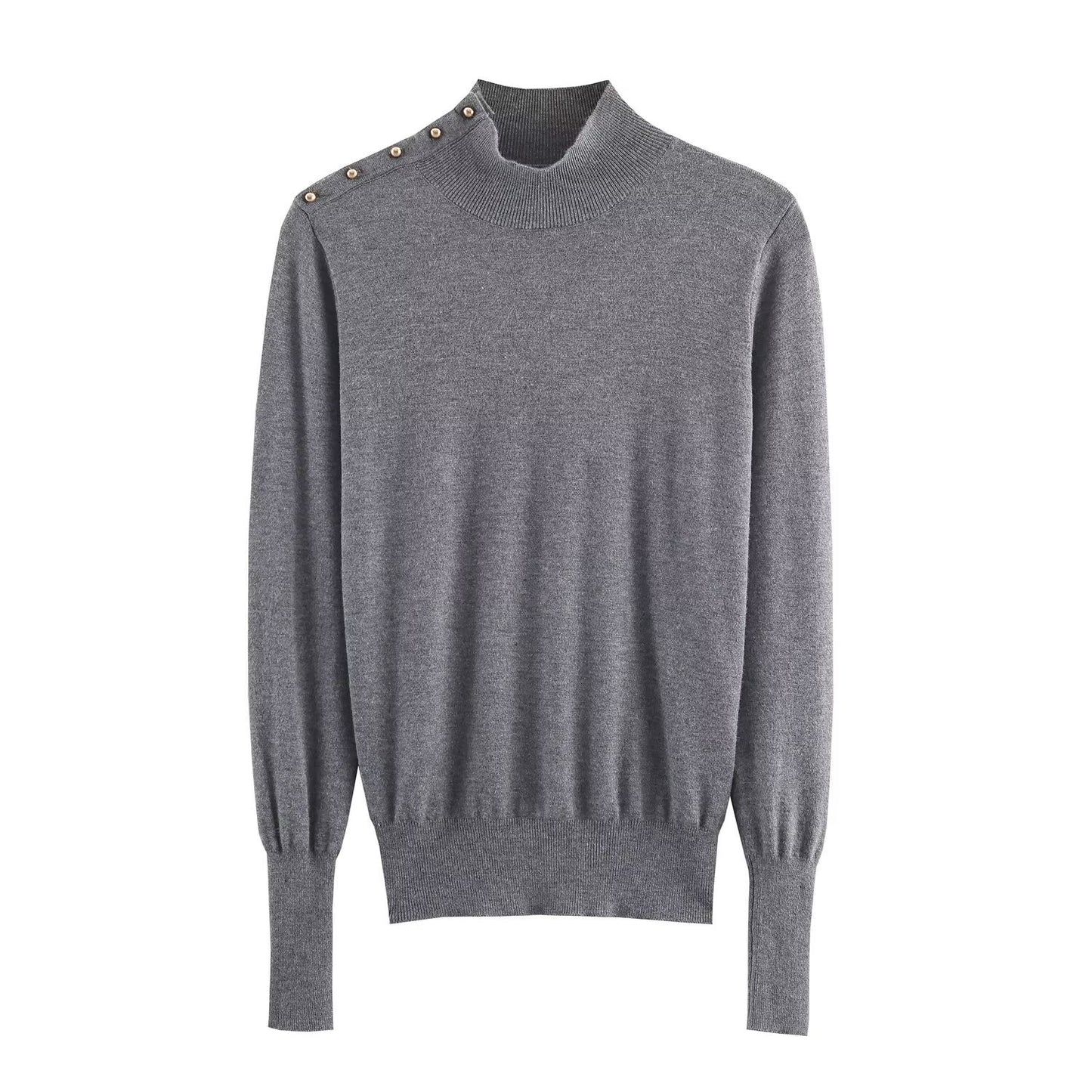 Vera | Turtleneck Sweater Cream Long Sleeve Fitted