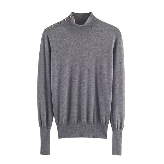 Vera | Turtleneck Sweater Cream Long Sleeve Fitted