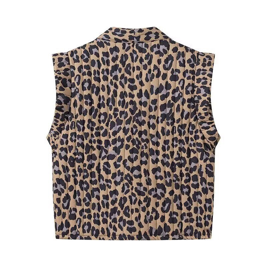Margot | Leopard Print Oversized Cardigan Beige Brown Sleeveless