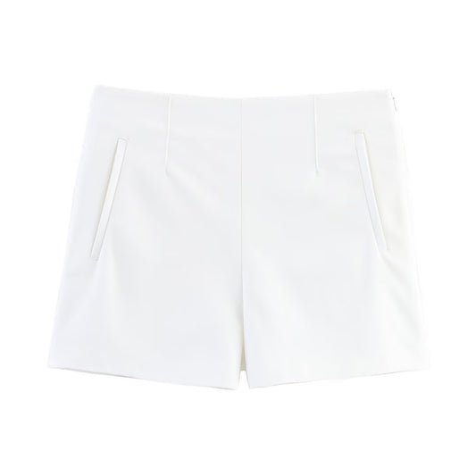 Thea | Tailored Shorts White High Waisted Smart Casual