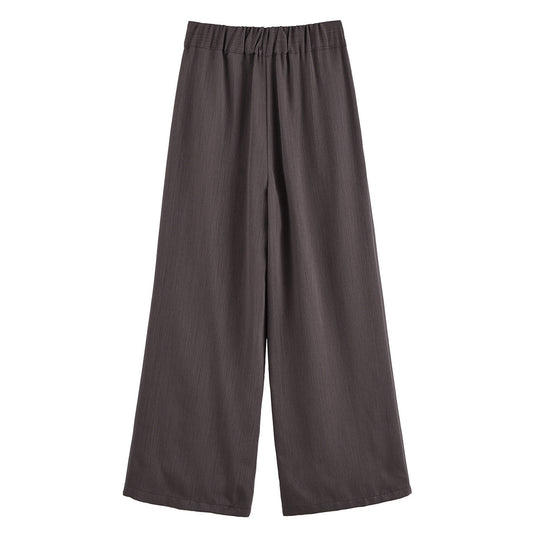 Thea | Wide Leg Tailored Trousers Grey Pleated