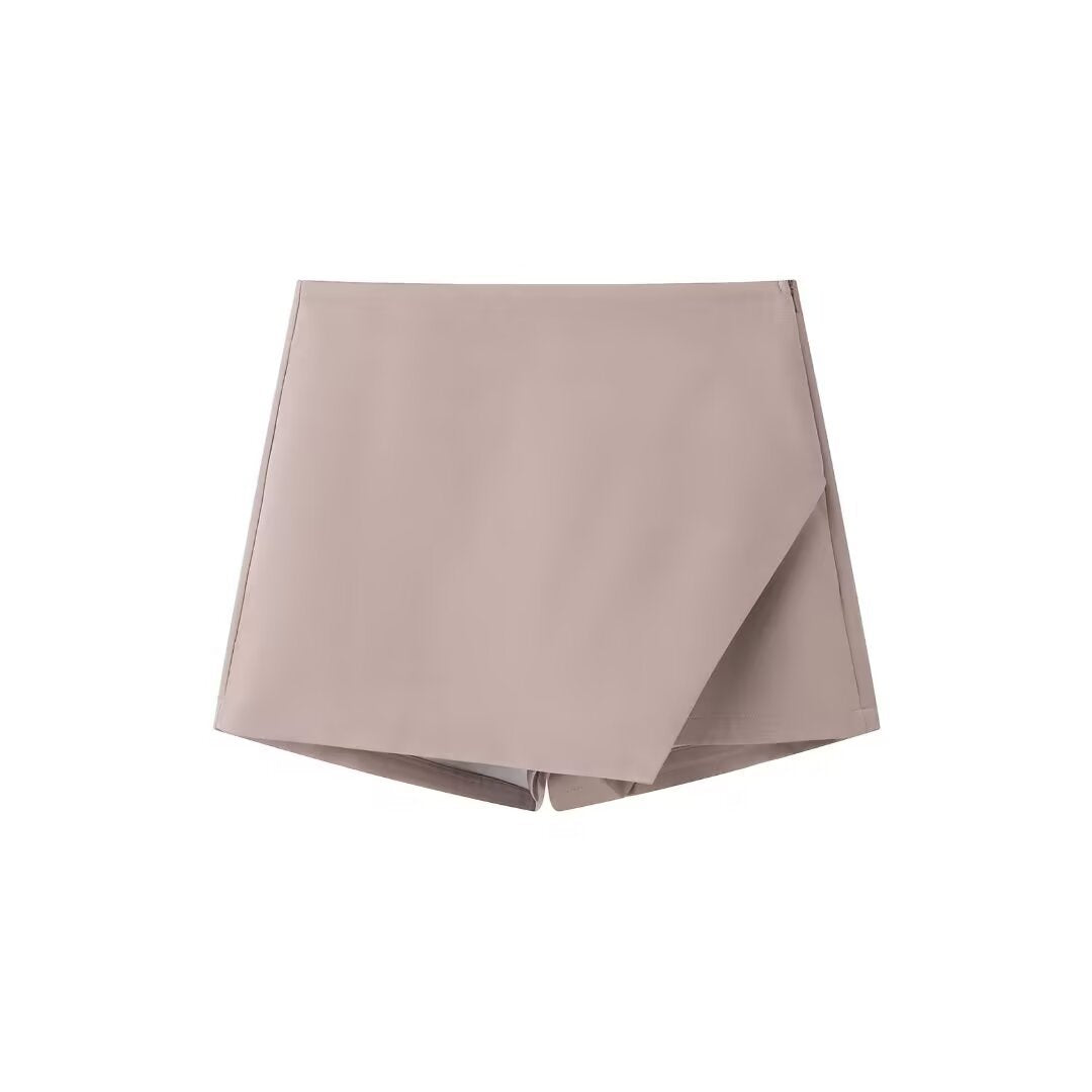 Nell | Elegant Mini Skirt White Wrap Asymmetric Satin