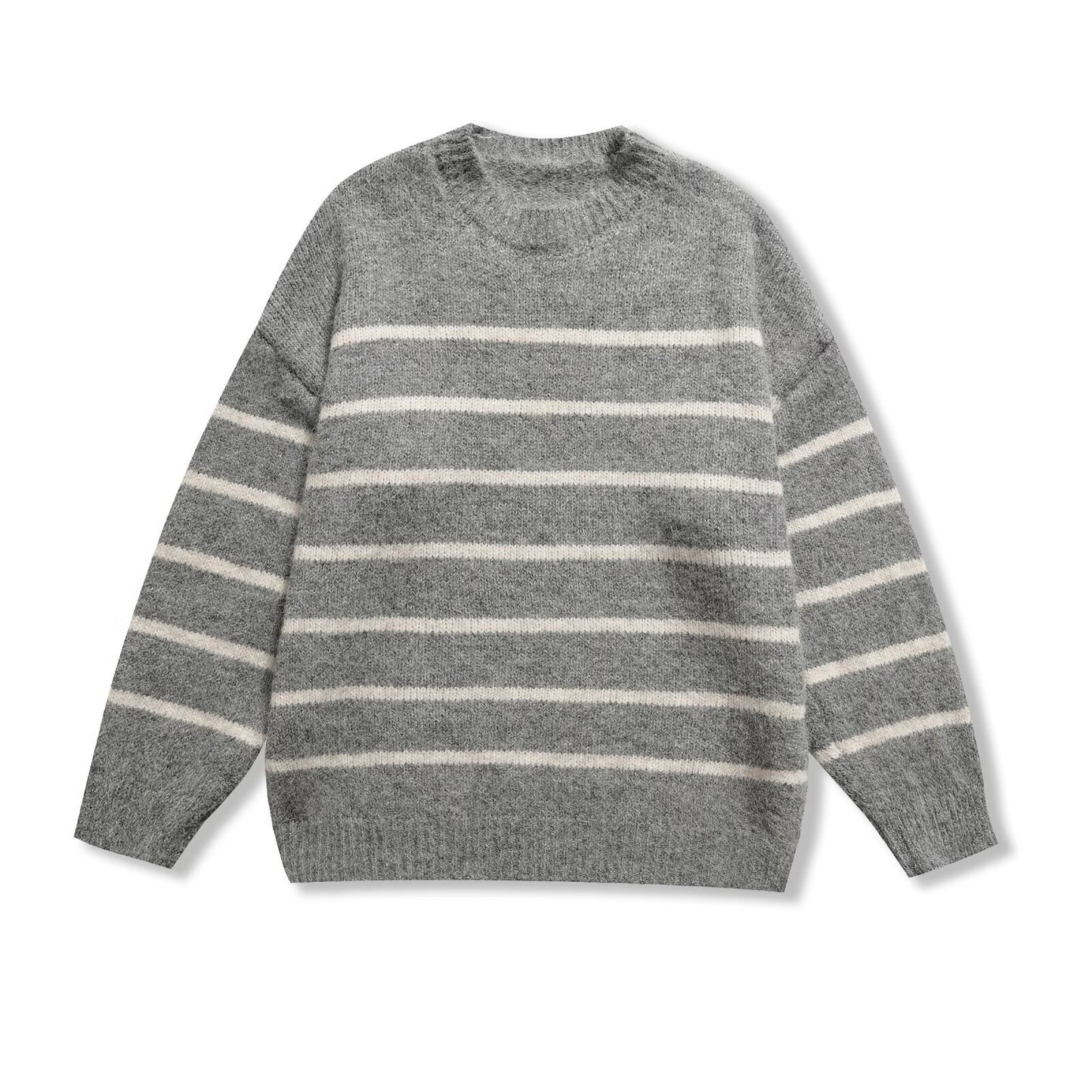 Elise | Striped Knitted Sweater Cream Blue Long Sleeve