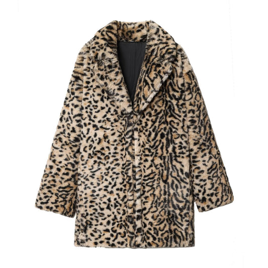 Vera | Faux Fur Coat Leopard Print Long Oversized