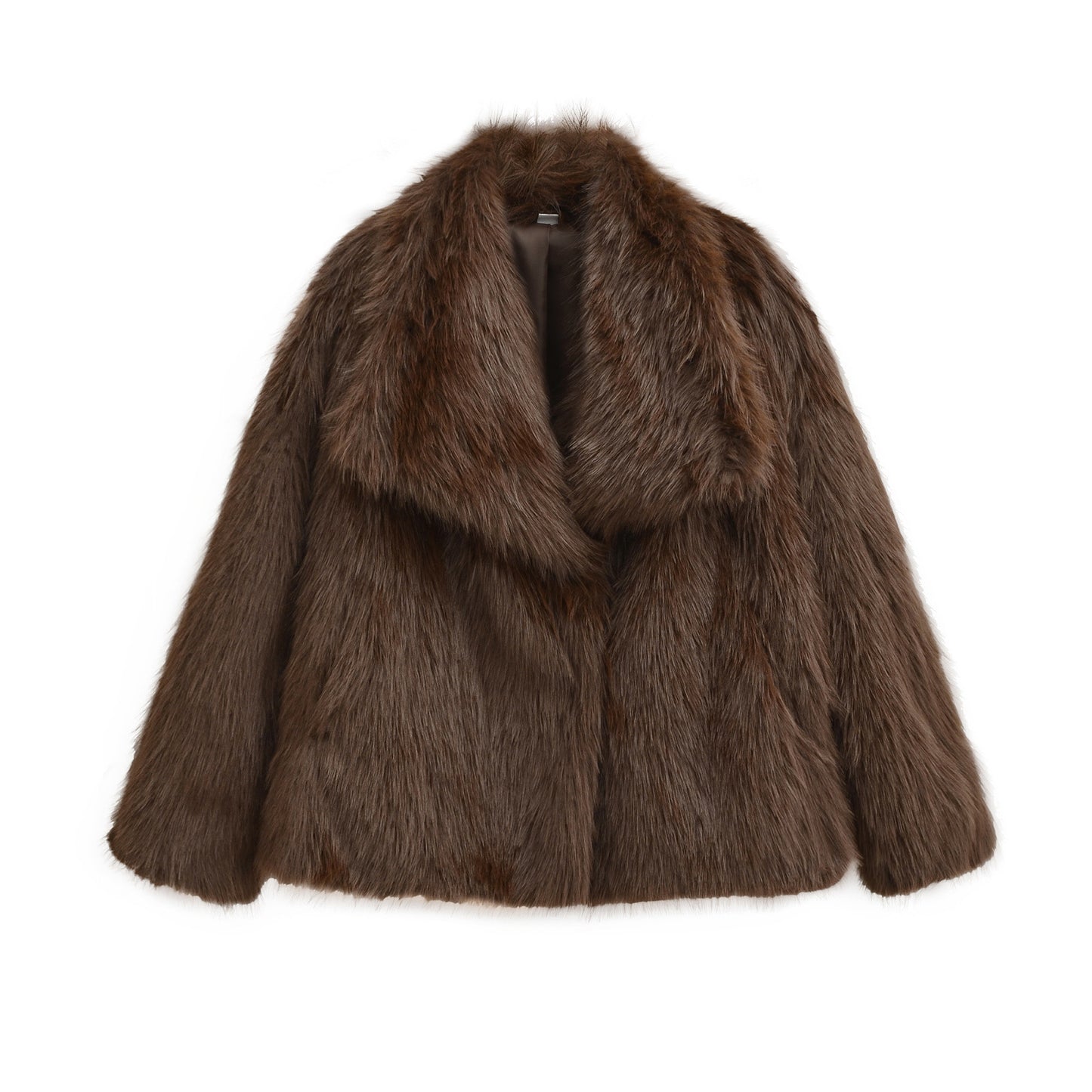 Suki | Winter Fluffy Faux Fur Coat Brown