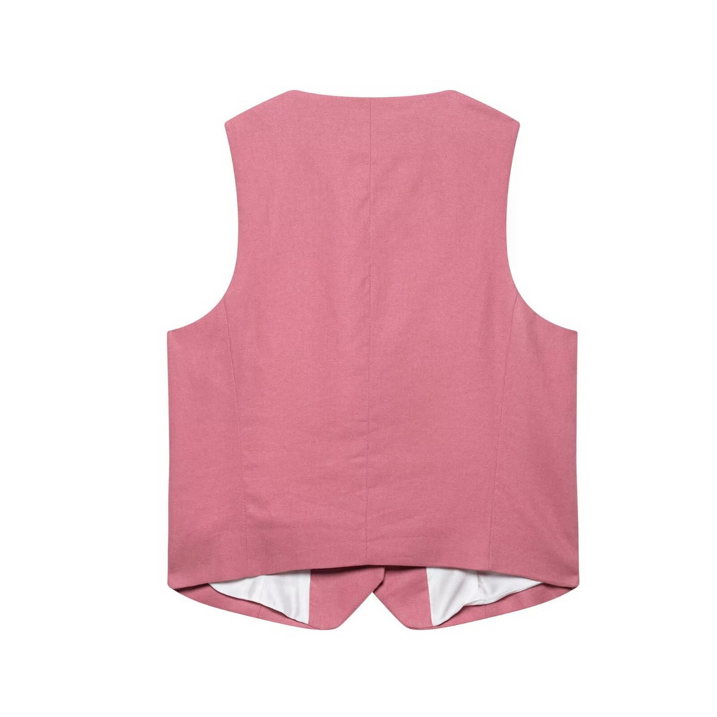 Vera | Blazer And Shorts Set Pink Button Front V Neck