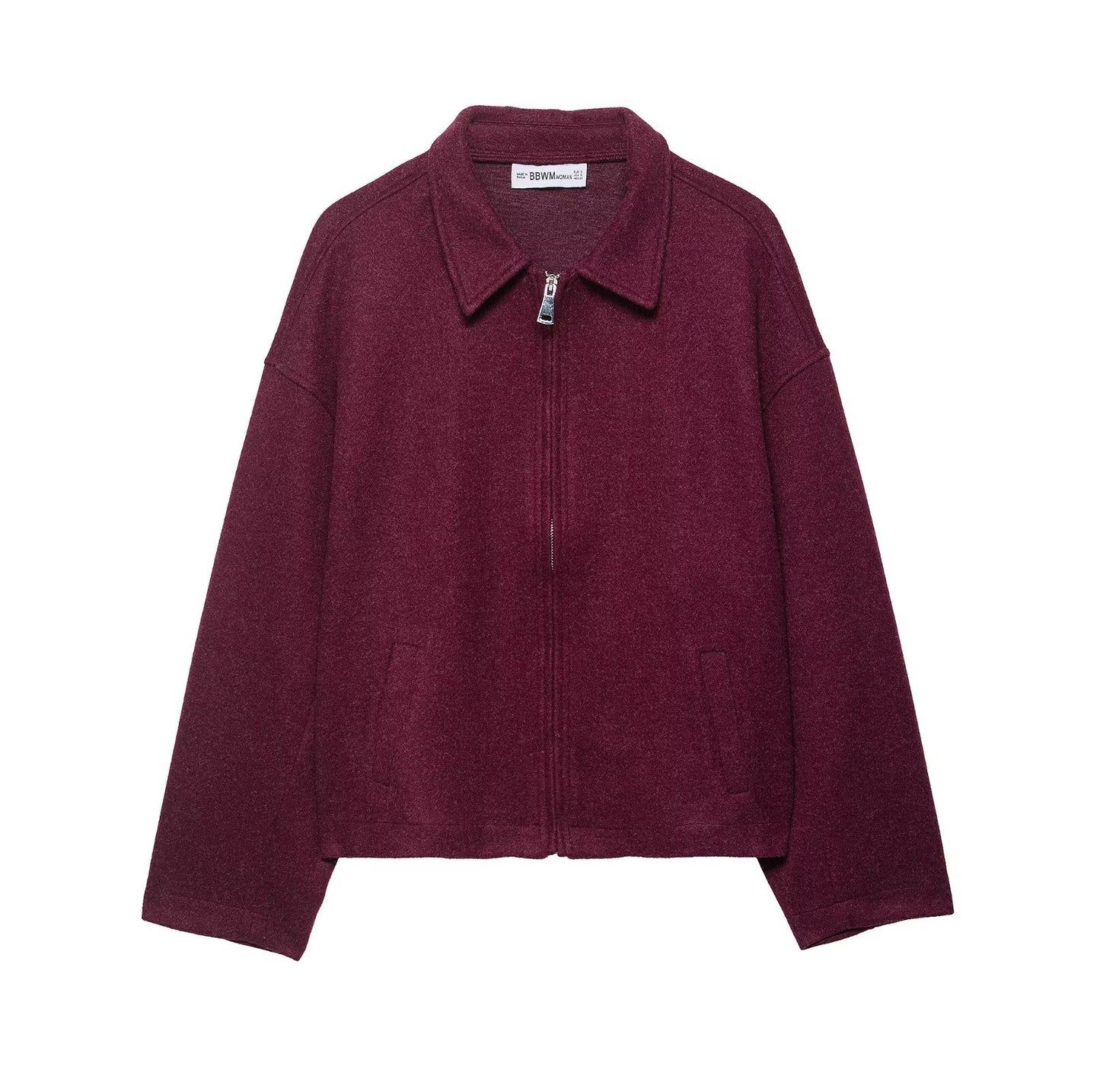 Isla | Casual Grey Fleece Jacket Zip Up Collared Oversized