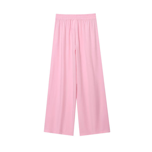 Mia | Casual Wide Leg Trousers Cream High Waisted