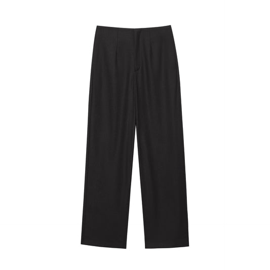 Greta | Casual Wide Leg Trousers Black High Waisted