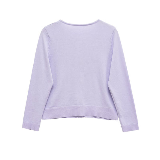 Vera | Fitted Cardigan Lavender Long Sleeve Button Front