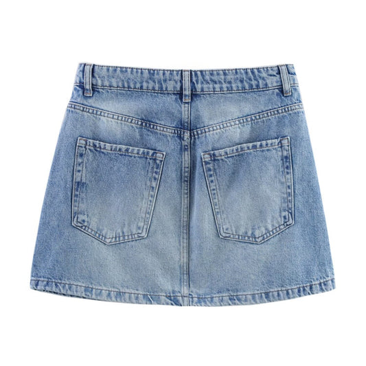 Isla | Denim Skirt Mini Light Blue High Waisted