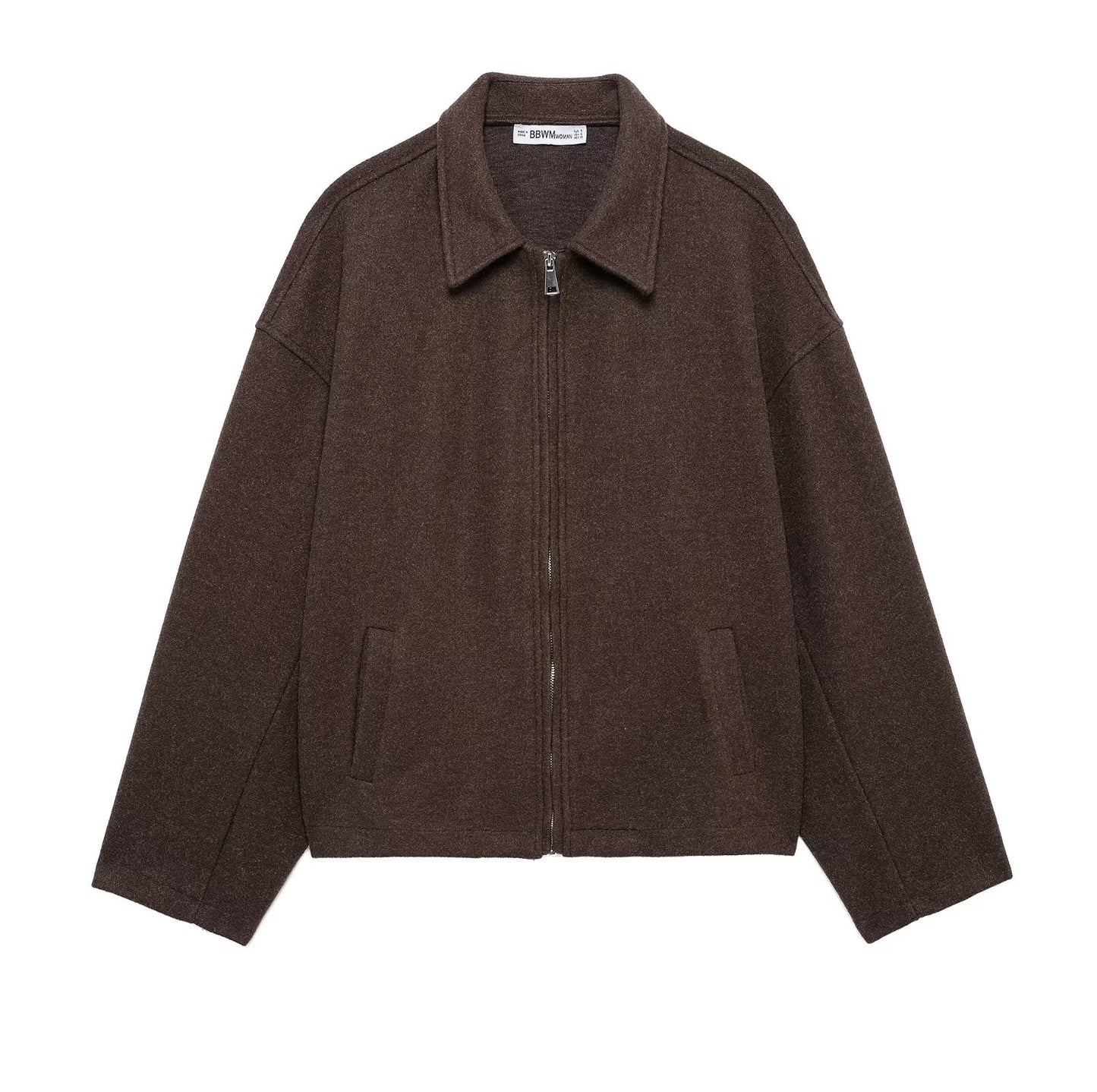 Isla | Casual Grey Fleece Jacket Zip Up Collared Oversized