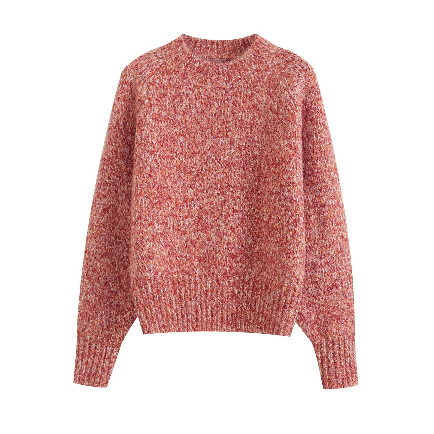 Rosa | Casual Knitted Top Pink Long Sleeve Crew Neck