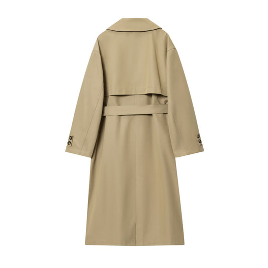 Maren | Smart Casual Longline Trench Coat Beige Double Breasted
