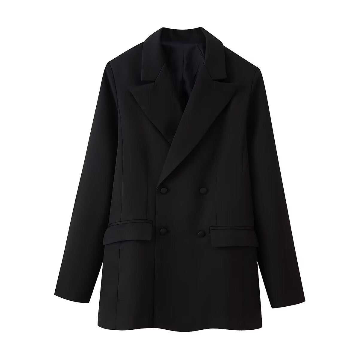 Vera | Oversized Black Blazer Double Breasted