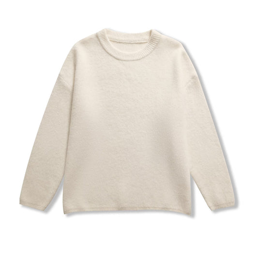 Lena | Cream Knitted Sweater Crew Neck Long Sleeve