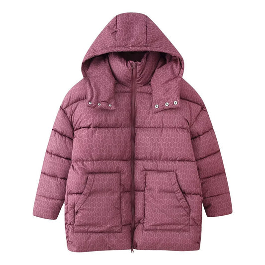Zuri | Winter Quilted Puffer Jacket Navy Long Padded Hooded