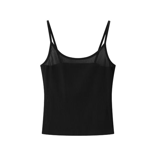 Maren | Everyday Cami Top Grey Ribbed Fitted