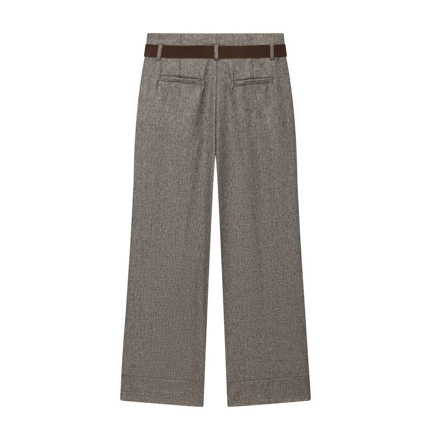 Xena | Tailored Wide Leg Trousers Grey Belted