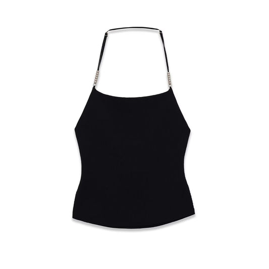 Stella | Cami Top Black Fitted Square Neck Sleeveless Crop