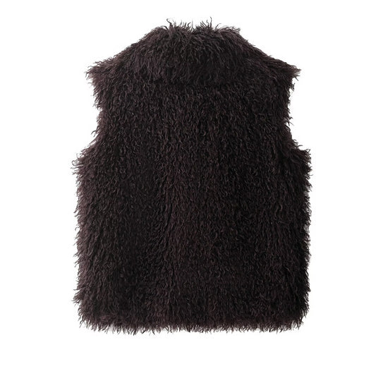 Coco | Casual Fluffy Faux Fur Jacket Brown