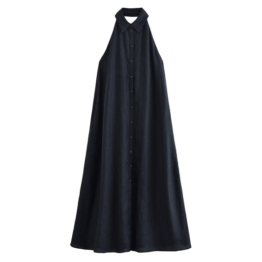 Elise | Summer Halter Neck Maxi Dress Black